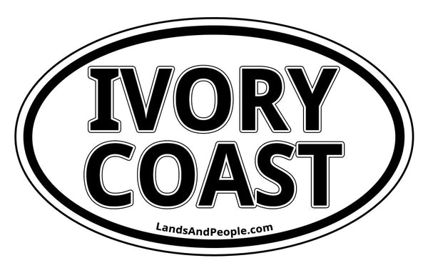 Ivory Coast Vinyl Sticker Oval For Cars, Any Surface – Lands & People